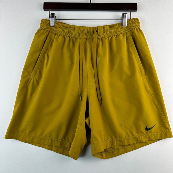 Nike Other - Nike Dri Fit Men's Athletic Running Shorts Mustard Yellow Size Medium Workout
